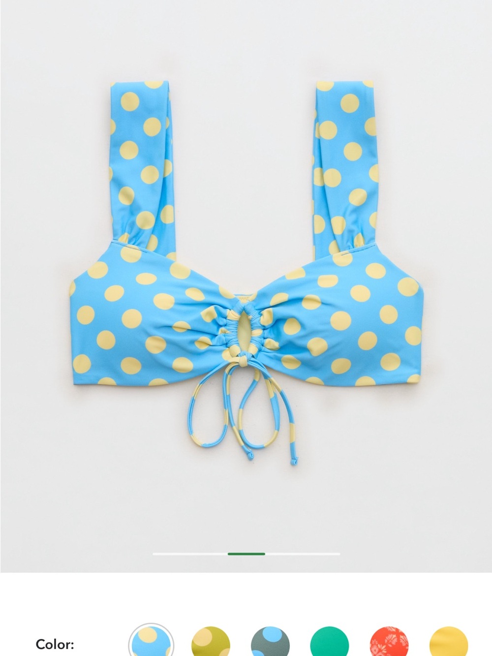 Aerie keyhole bandeau bikini top blooming bright blue